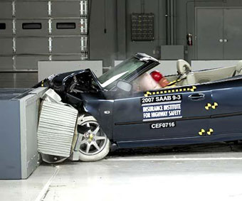 - Saab 9-3 Convertible.  IIHS